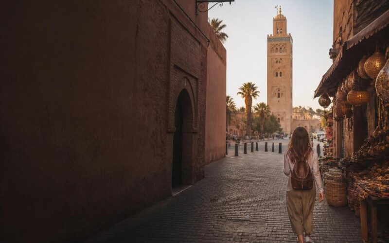 Traveler exploring the Marrakech medina during a three-day visit