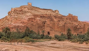 Earthen towers and defensive walls of Ait Ben Haddou in southern Morocco